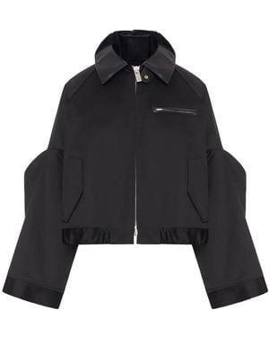 Sacai Zip Cropped Jacket - Black