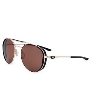 Under Armour Double-Bridge Round-Frame Sunglasses - White