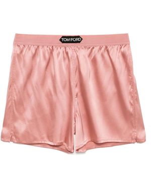 Tom Ford Logo-Patch Shorts - Pink