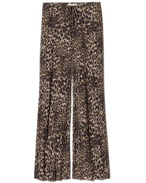 Nili Lotan Adriel Leopard-Print Trousers - Brown