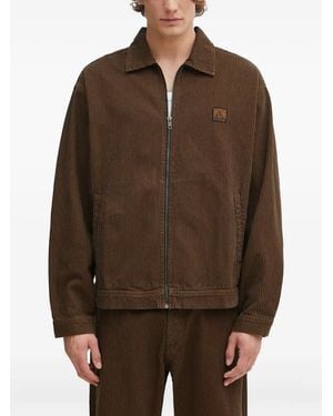 No Problemo Chaqueta a rayas con cremalleras - Marrón