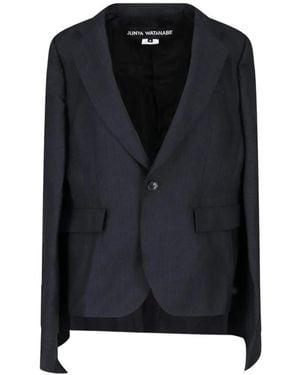 Junya Watanabe Jacke Im Cape-Style Mit Nadelstreifen - Schwarz