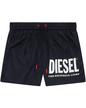 DIESEL ロゴ トランクス水着 - ブラック