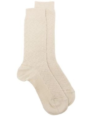 Missoni Zigzag-Knit Socks - White