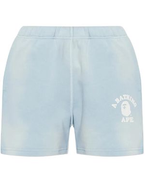 A Bathing Ape Bermudas Con Detalle Del Logo - Azul