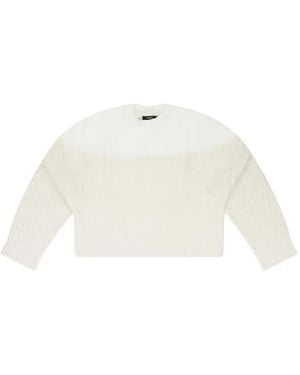 Amiri Drop Needle Crewneck Knitted Top - White