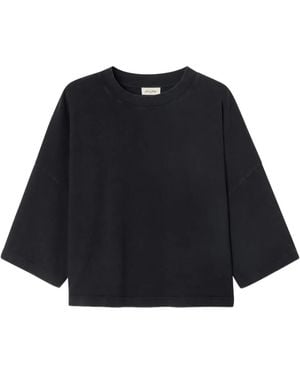 American Vintage Ruimvallend T-Shirt Met Ronde Hals - Blauw