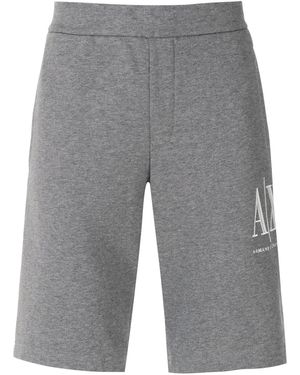 ARMANI EXCHANGE Logo-Embroidered Track Shorts - Grey