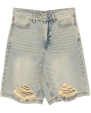 Musium Div. Shorts Denim Con Effetto Vissuto - Grigio
