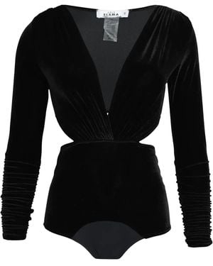 Amir Slama Body con cuello en V - Negro