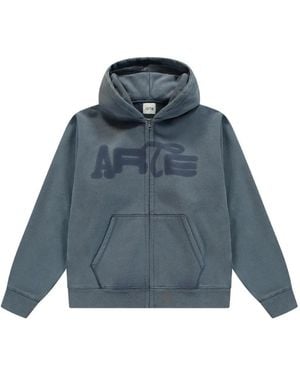Arte' Sudadera Con Capucha Y Logo - Azul