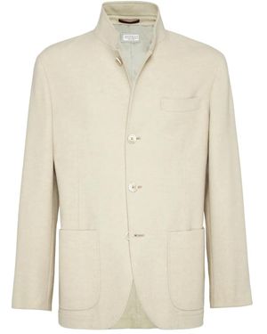 Brunello Cucinelli Cashmere Blazer - Natural