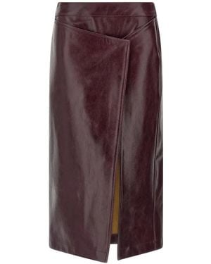 ARMARIUM Ember Asymmetric Leather Midi Skirt - Purple