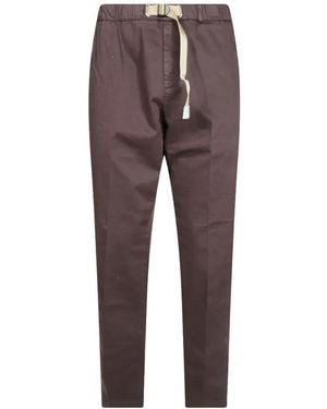 White Sand Belted Gabardine Pants - Brown