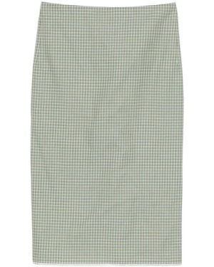 N°21 Check-Pattern Skirt - Green