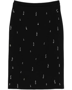 Semicouture Rhinestone-Embellished Skirt - Black