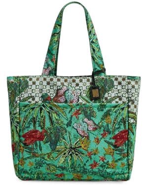 Amir Slama Tote Bag Aus Gemustertem Baumwolljacquard - Grün