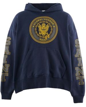 SAINT Mxxxxxx Printed Hoodie - Blue