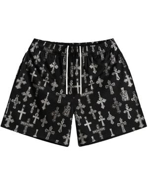 Bravest Studios Saint Cross-Printed Track Shorts - Black