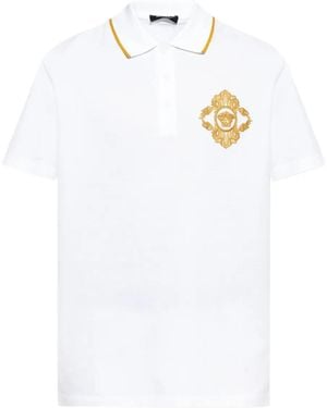 Versace Polo Con Bordado Medusa - Blanco