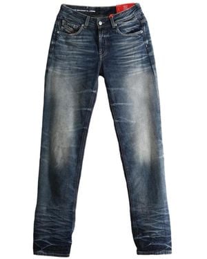 DIESEL Faded Whiskered Jeans - Blue
