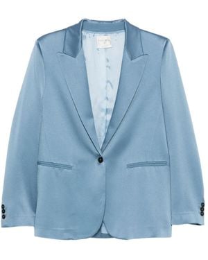 Forte Forte Blazer Monopetto Con Revers A Lancia - Blu