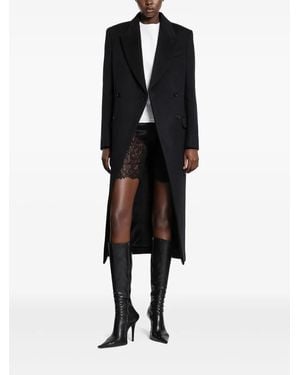 McQueen Double-Breasted Wool Felt Coat - Black