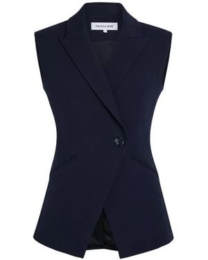 Veronica Beard Asymmetric Button Blazer - Blue