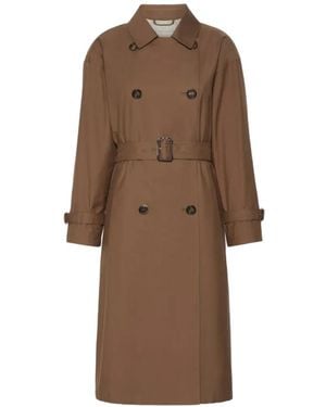Max Mara Double-Breasted Belted Trench Coat - Brown