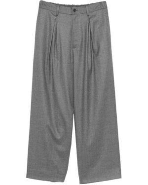 Ssstein Pleated Wide-Leg Trousers - Grey
