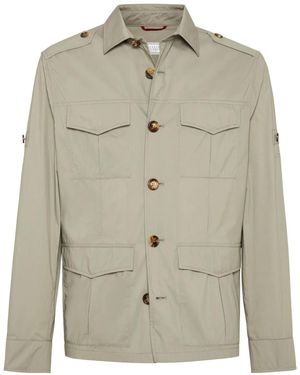 Brunello Cucinelli Water-Resistant Shirt Jacket - Gray