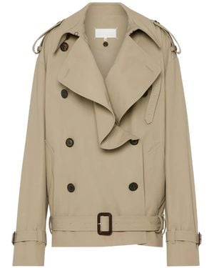 Maison Margiela Folded Collar Cotton Caban - Natural