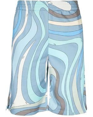 PUCCI Shorts Mit Wirbel-Print - Blau