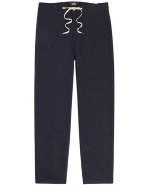 PAIGE Drawstring Straight-Leg Pants - Blue
