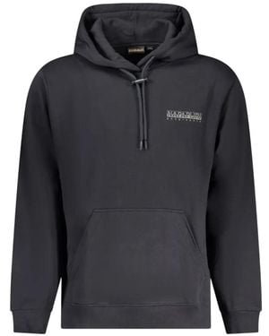 Napapijri Albula Logo-Print Hoodie - Blue