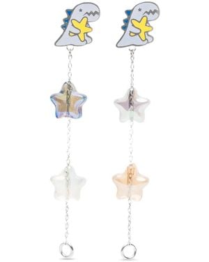 SPORT b. by agnès b. Dino Chain Hoop Earrings - White
