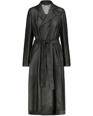 SAPIO Double-Breasted Trench Coat - Black