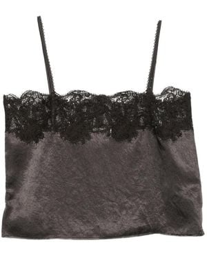 Alysi Lace-Trim Camisole Top - Black