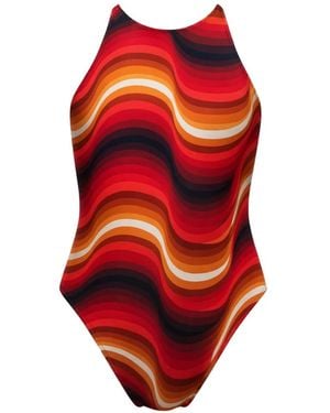 Osklen Bañador Con Motivo De Ondas - Rojo