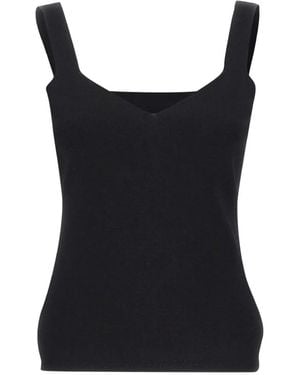 Kaos V-Neck Knitted Top - Black