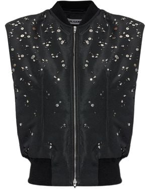 Jil Sander Embellished Insulated Gilet - Black