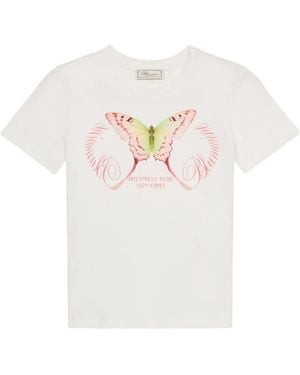 Blumarine Butterfly-Print T-Shirt - White