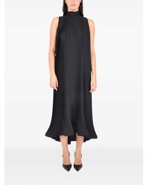 P.A.R.O.S.H. Robe Plissée À Col Lavallière - Black