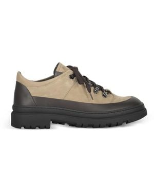 Moorer Roquen Lace-Up Suede Trainers - Brown