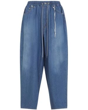 Mastermind Japan Drawstring Skull-Appliqué Jeans - Blue