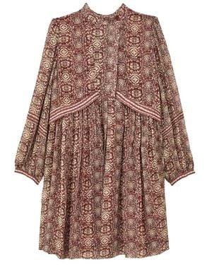 Ba&sh Dune Paisley-Print Shift Mini Dress - Brown