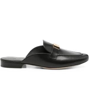 Tory Burch Leelee Logo-Plaque Mules - Black