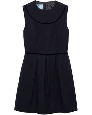 Prada Robe Courte Natté À Col Rond - Blue