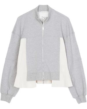 3.1 Phillip Lim Pull Zippé À Empiècements - Blanc
