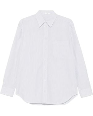 The Row Gavina Striped Patch-Pocket Shirt - White